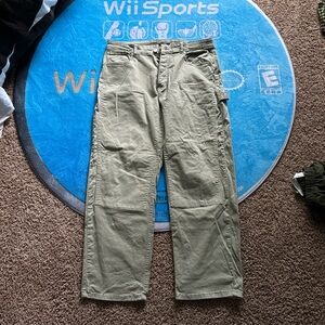 Size 34 boohooMAN Olive Carpenter Jeans